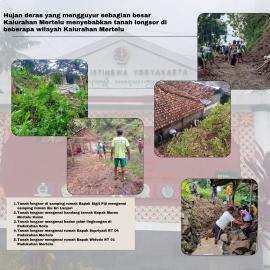 Hujan deras mengakibatkan tanah longsor di beberapa wilayah Kalurahan Mertelu